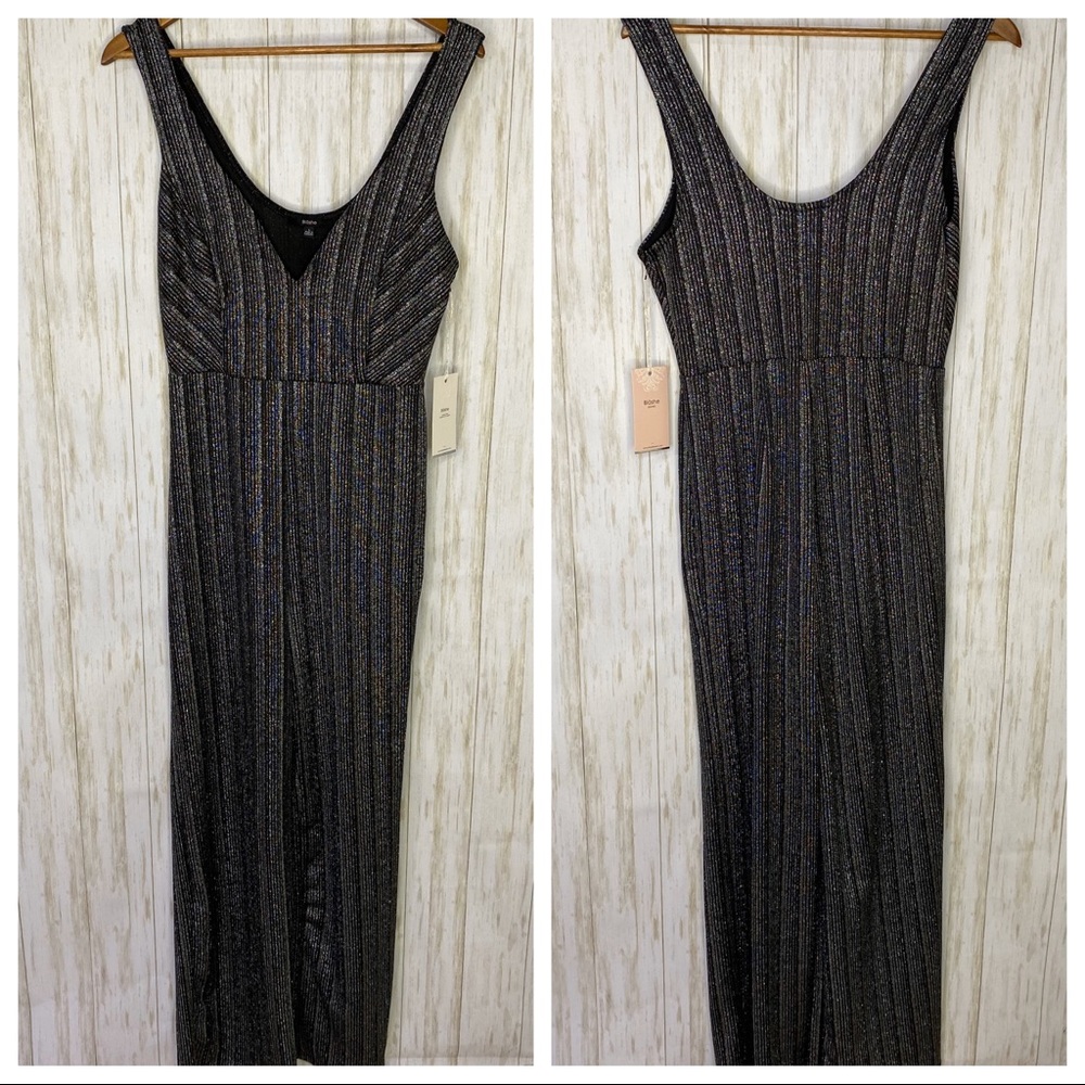 Blashe black and silver V-neck jumper Medium Large